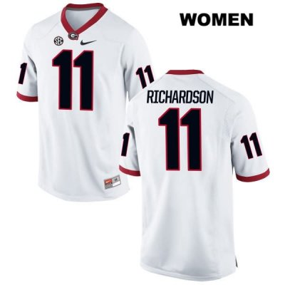 Women's Georgia Bulldogs NCAA #11 Keyon Richardson Nike Stitched White Authentic College Football Jersey YKC3454BS